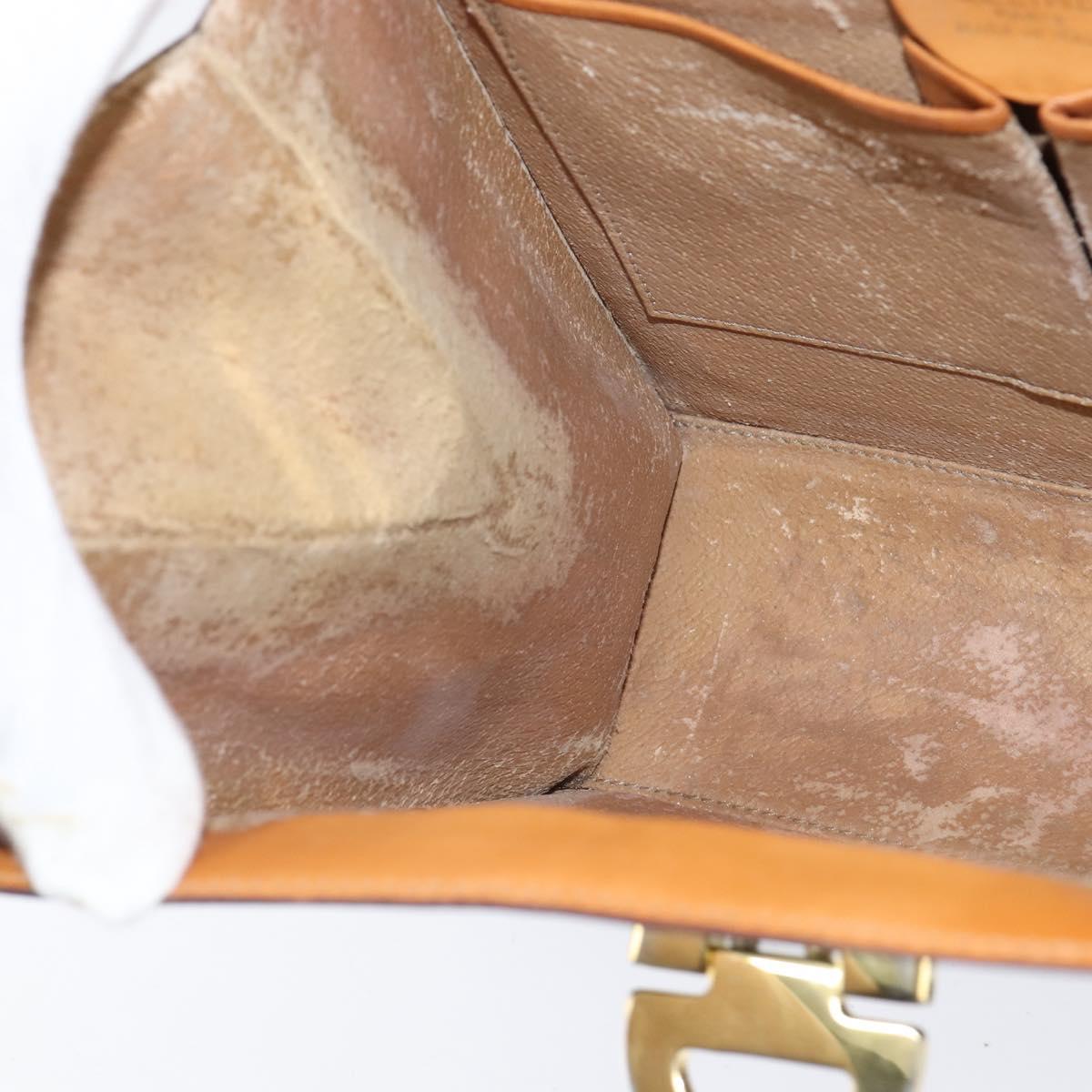 CELINE Macadam Canvas Hand Bag PVC Leather 2way Brown Gold Auth 150512