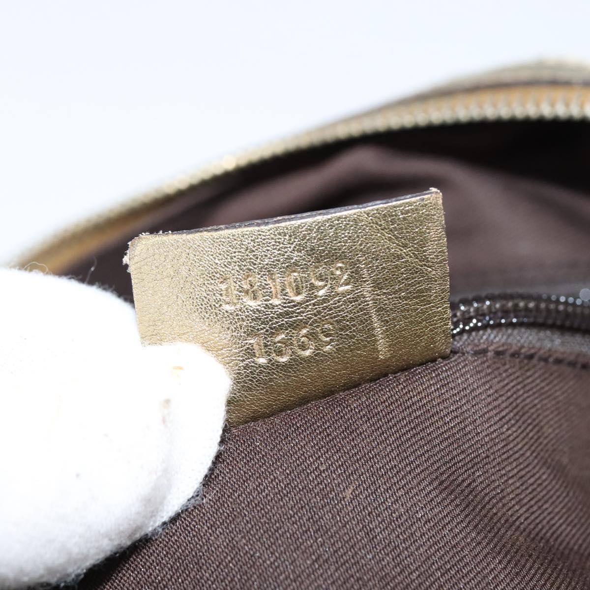 GUCCI GG Canvas Sherry Line Shoulder Bag Beige Gold 181092 Auth 150514