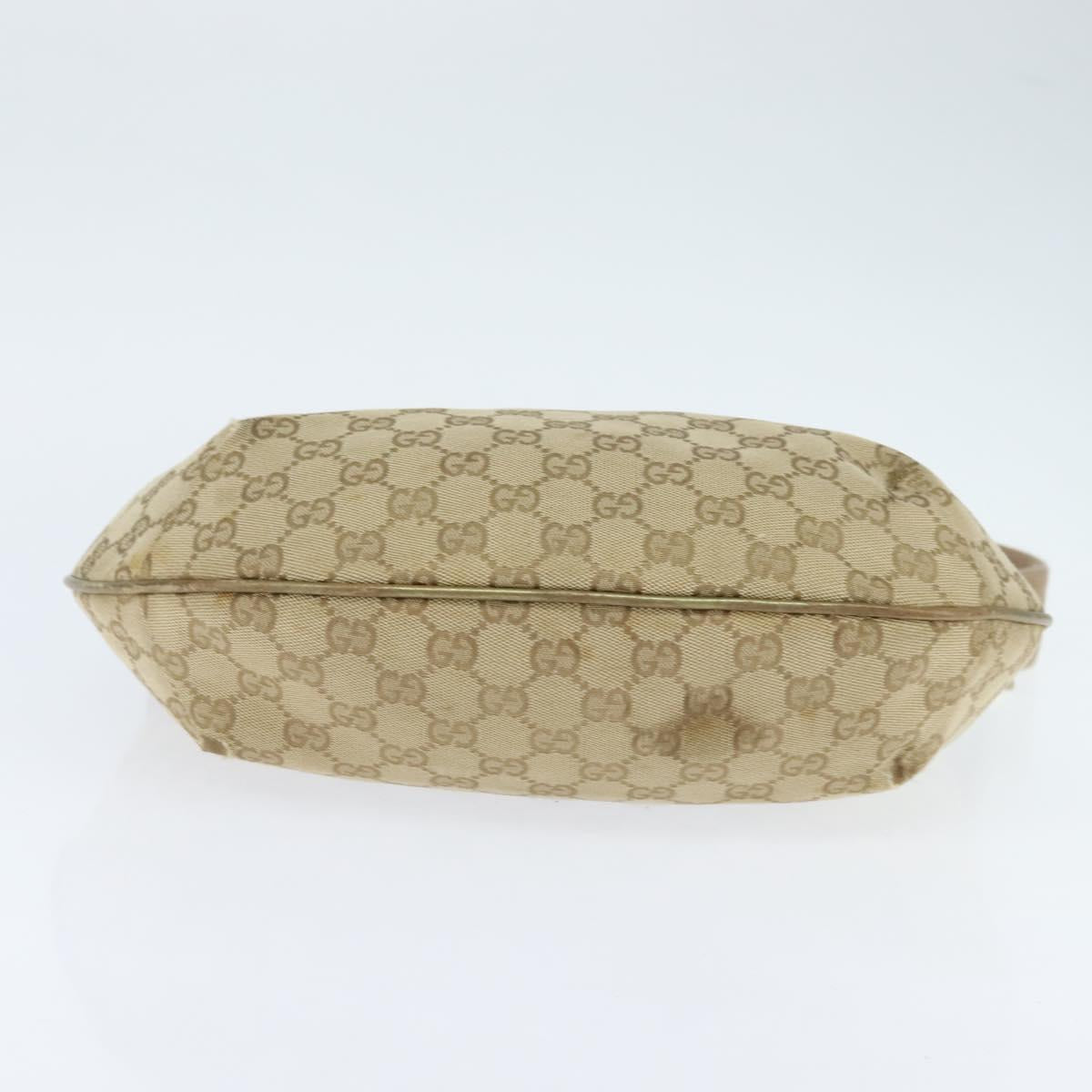 GUCCI GG Canvas Sherry Line Shoulder Bag Beige Gold 181092 Auth 150514