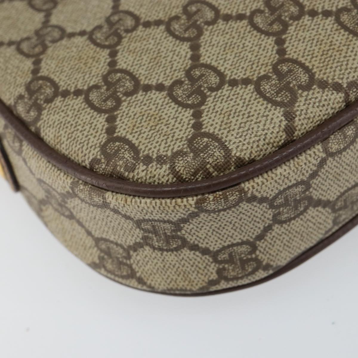 GUCCI GG Supreme Web Sherry Line Shoulder Bag PVC Beige Red Green Auth 150518