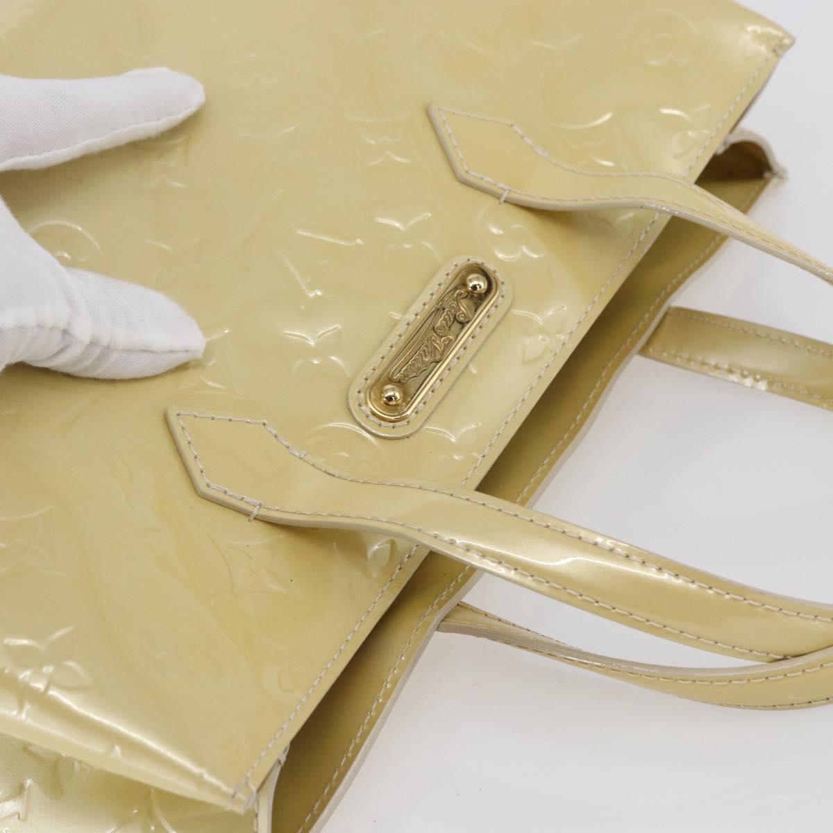 LOUIS VUITTON Monogram Vernis Wilshire PM Hand Bag Broncorail M91452 Auth 150528