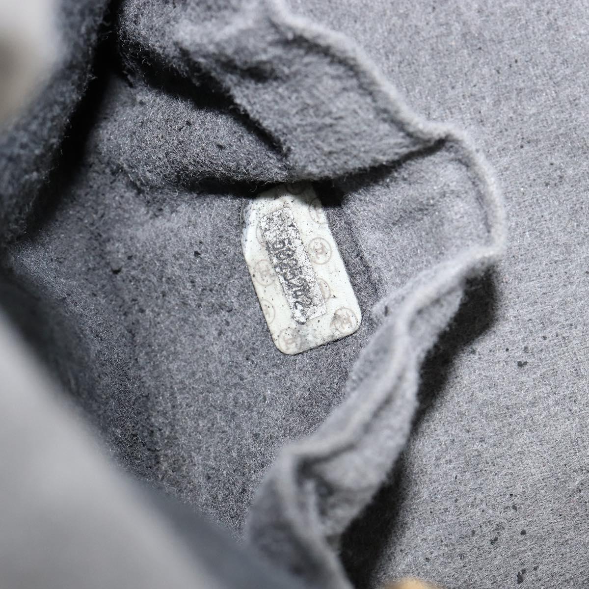 CHANEL Vanity Hand Bag Caviar Skin Black Gold CC Auth 150535