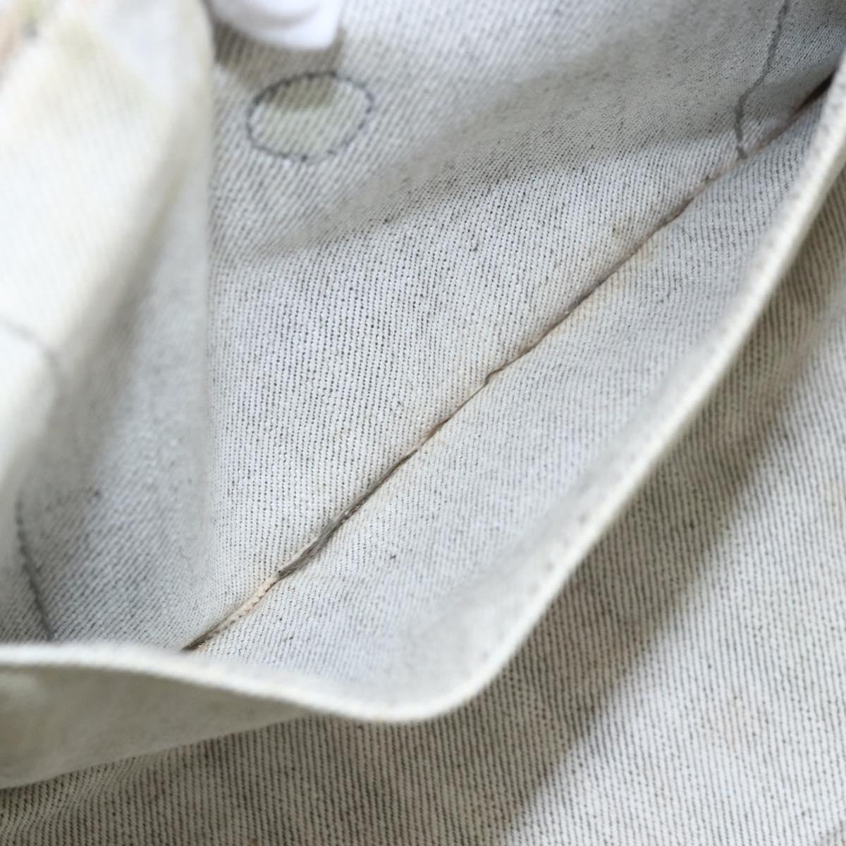 PRADA Canapa PM Hand Bag Canvas Gray Gold Auth 150536