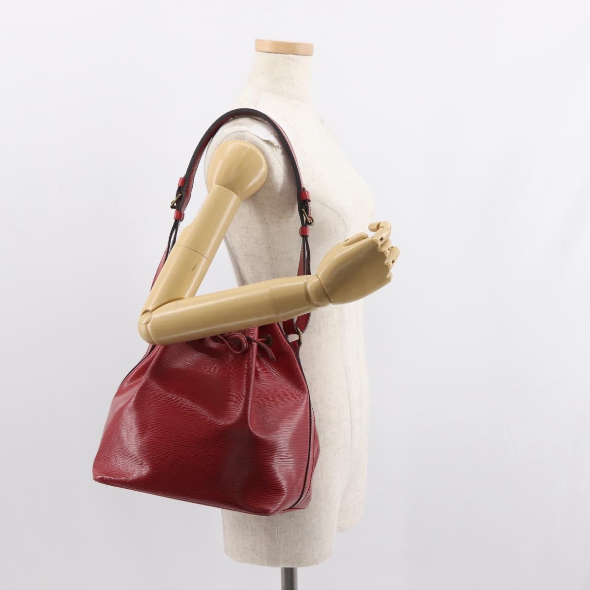 LOUIS VUITTON Epi Petit Noe Shoulder Bag Red M44107 LV Auth 150540