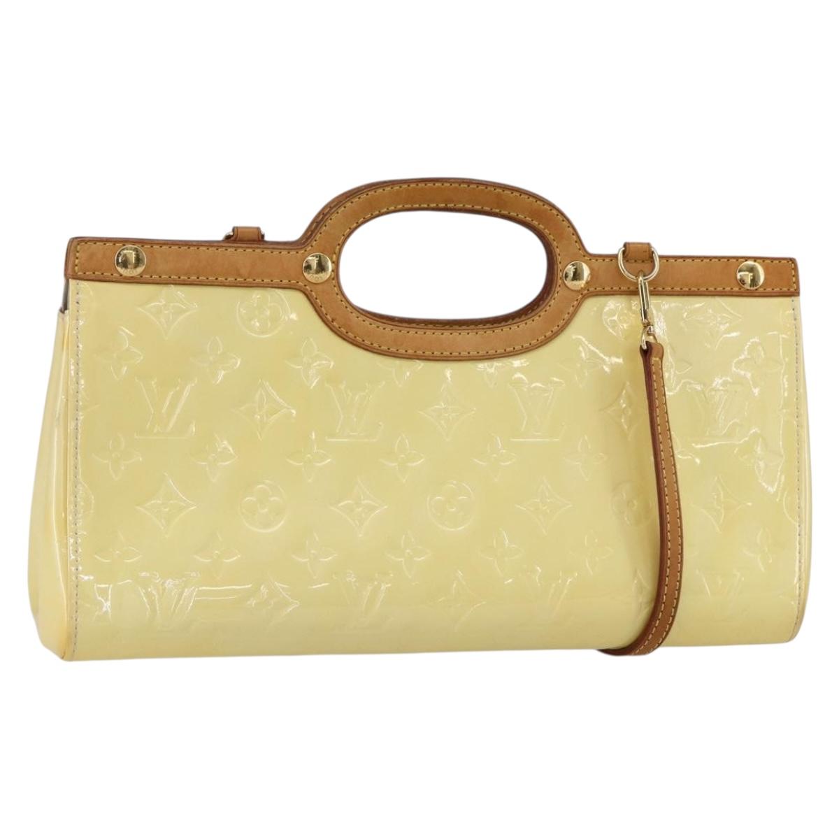 LOUIS VUITTON Monogram Vernis Roxbury Drive Hand Bag Perle M91374 Auth 150542