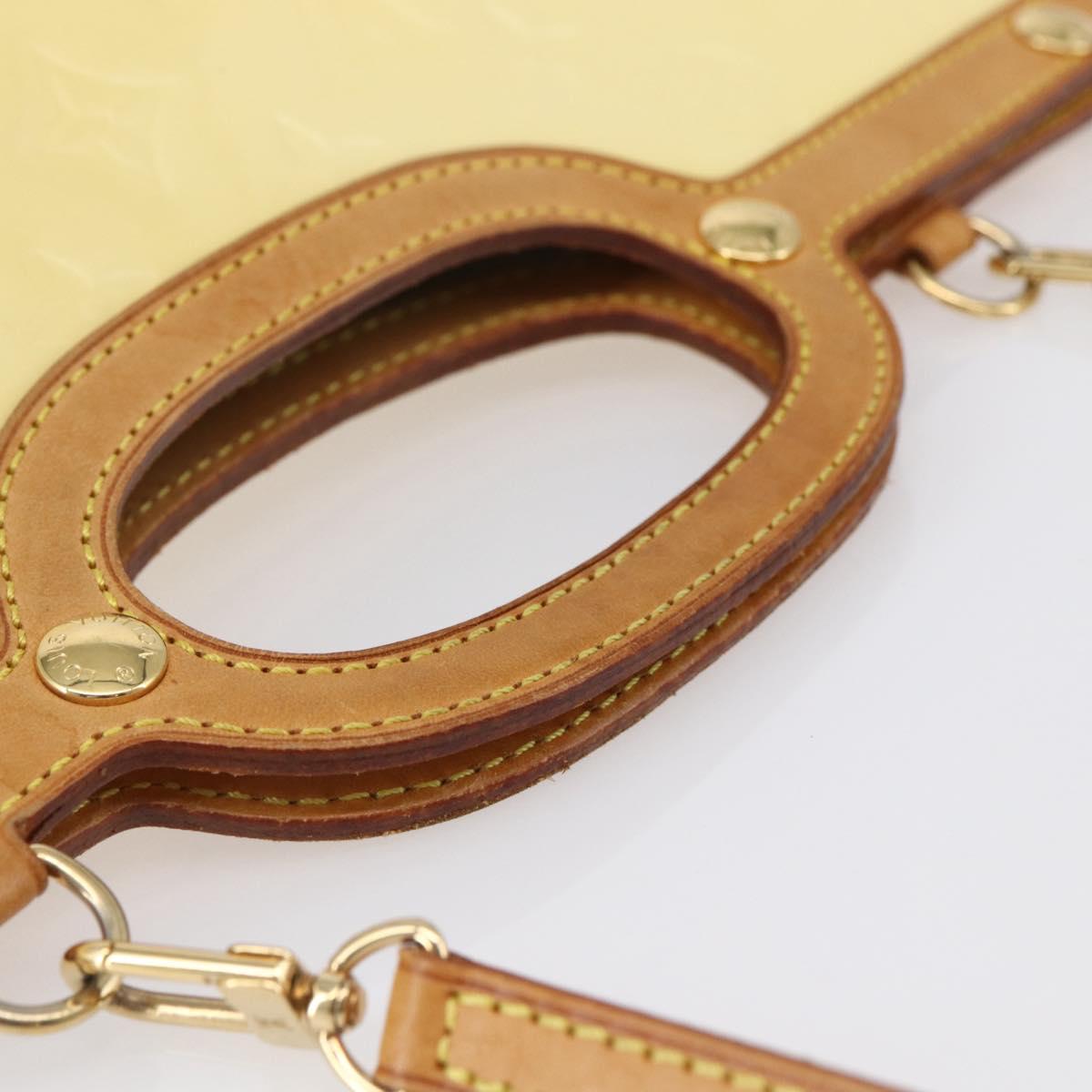 LOUIS VUITTON Monogram Vernis Roxbury Drive Hand Bag Perle M91374 Auth 150542