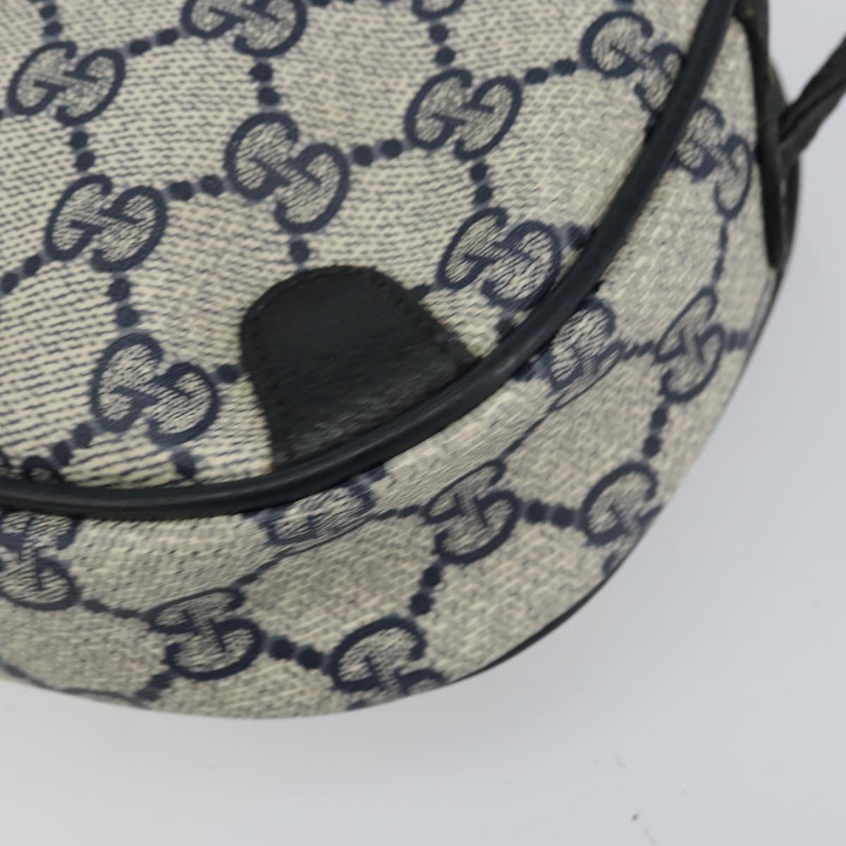 GUCCI GG Supreme Sherry Line Shoulder Bag PVC Navy Red 89 02 066 Auth 150546