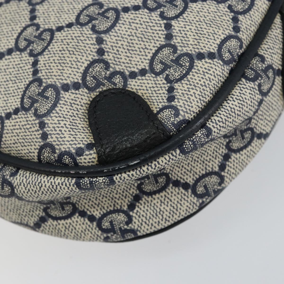 GUCCI GG Supreme Sherry Line Shoulder Bag PVC Navy Red 89 02 066 Auth 150546