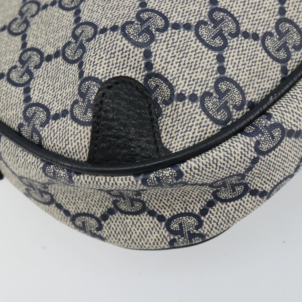 GUCCI GG Supreme Sherry Line Shoulder Bag PVC Navy Red 89 02 066 Auth 150546