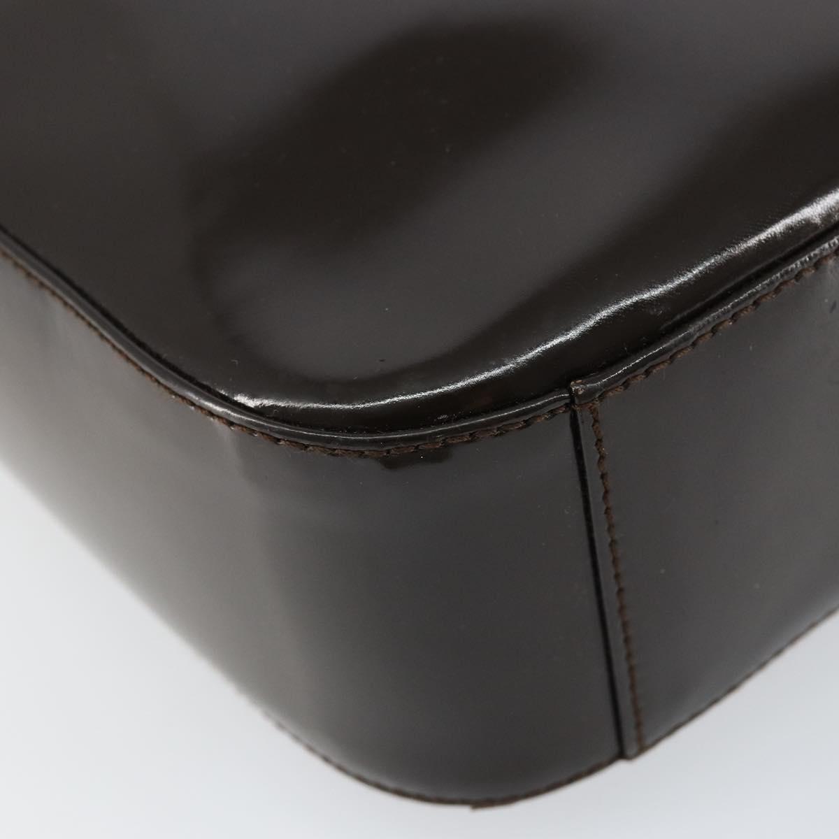 GUCCI Soho Shoulder Bag Patent leather Brown Silver 000 1046 0506 Auth 150547