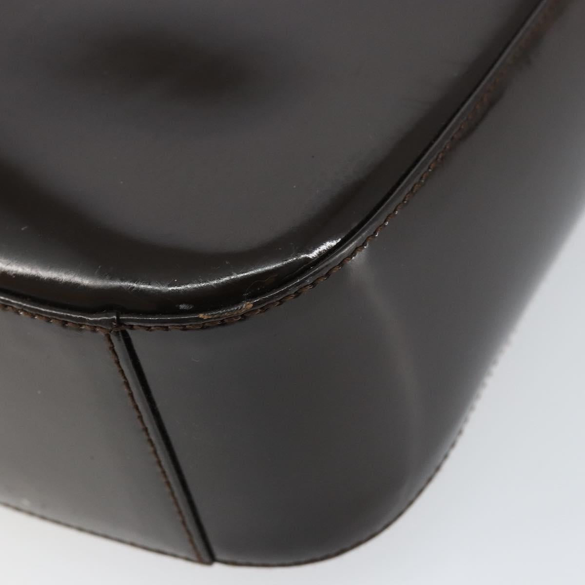 GUCCI Soho Shoulder Bag Patent leather Brown Silver 000 1046 0506 Auth 150547