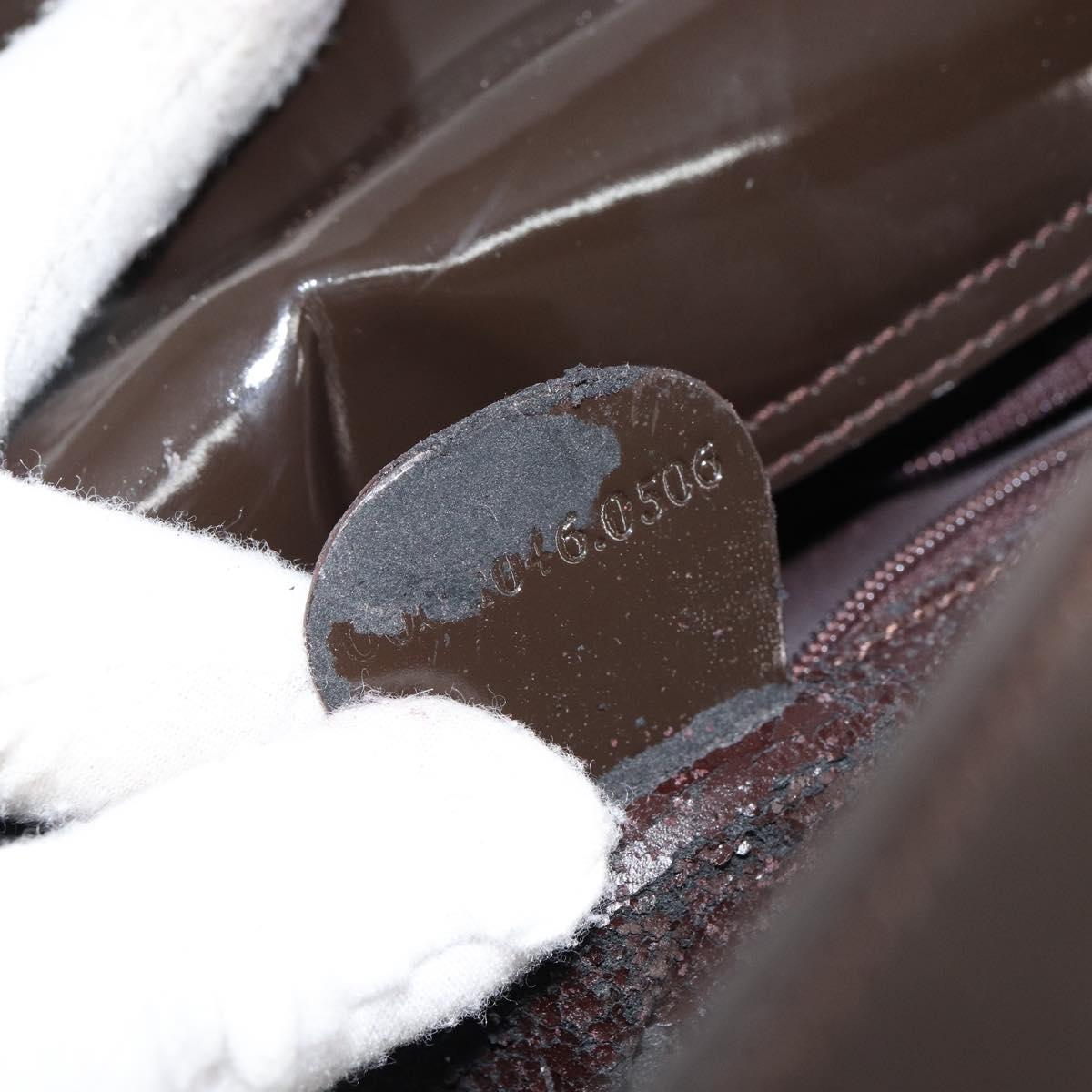 GUCCI Soho Shoulder Bag Patent leather Brown Silver 000 1046 0506 Auth 150547