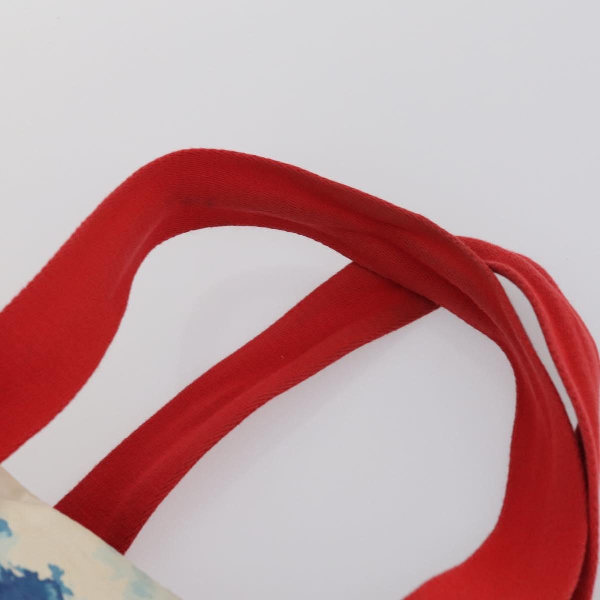 CHANEL Surfline Tote Bag Canvas Blue White CC Auth 150551