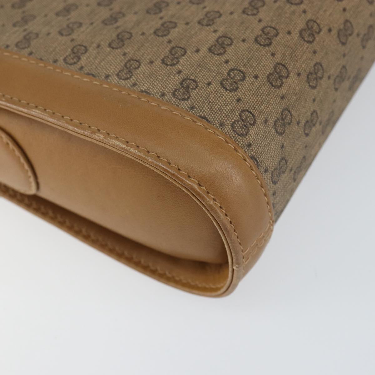 GUCCI Micro GG Supreme Shoulder Bag PVC Beige Gold Auth 150552