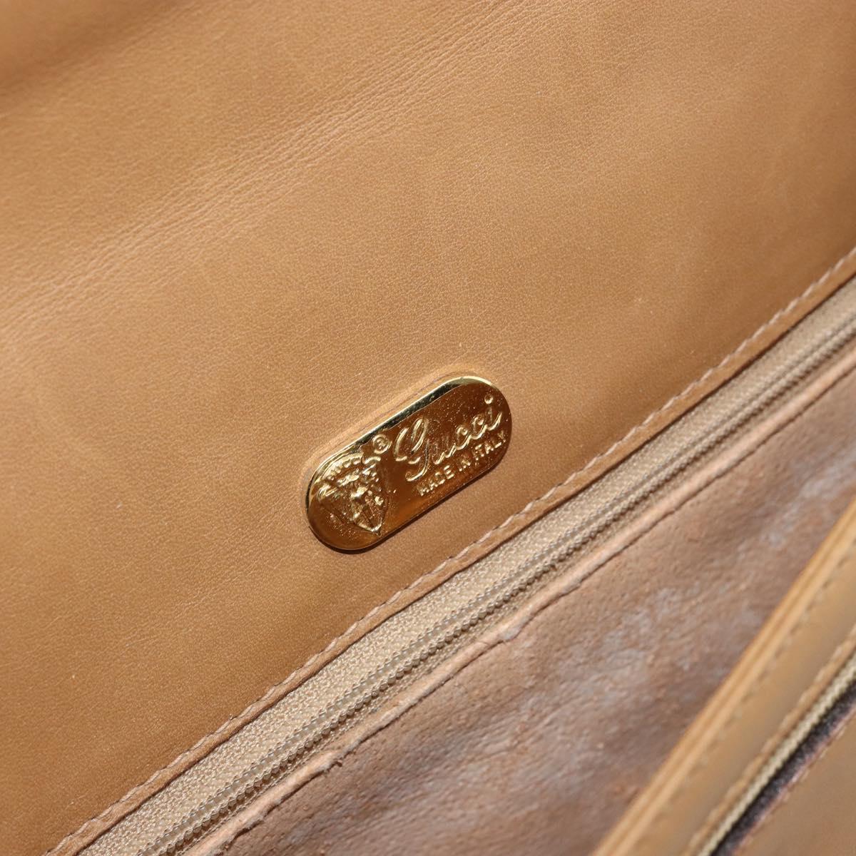 GUCCI Micro GG Supreme Shoulder Bag PVC Beige Gold Auth 150552