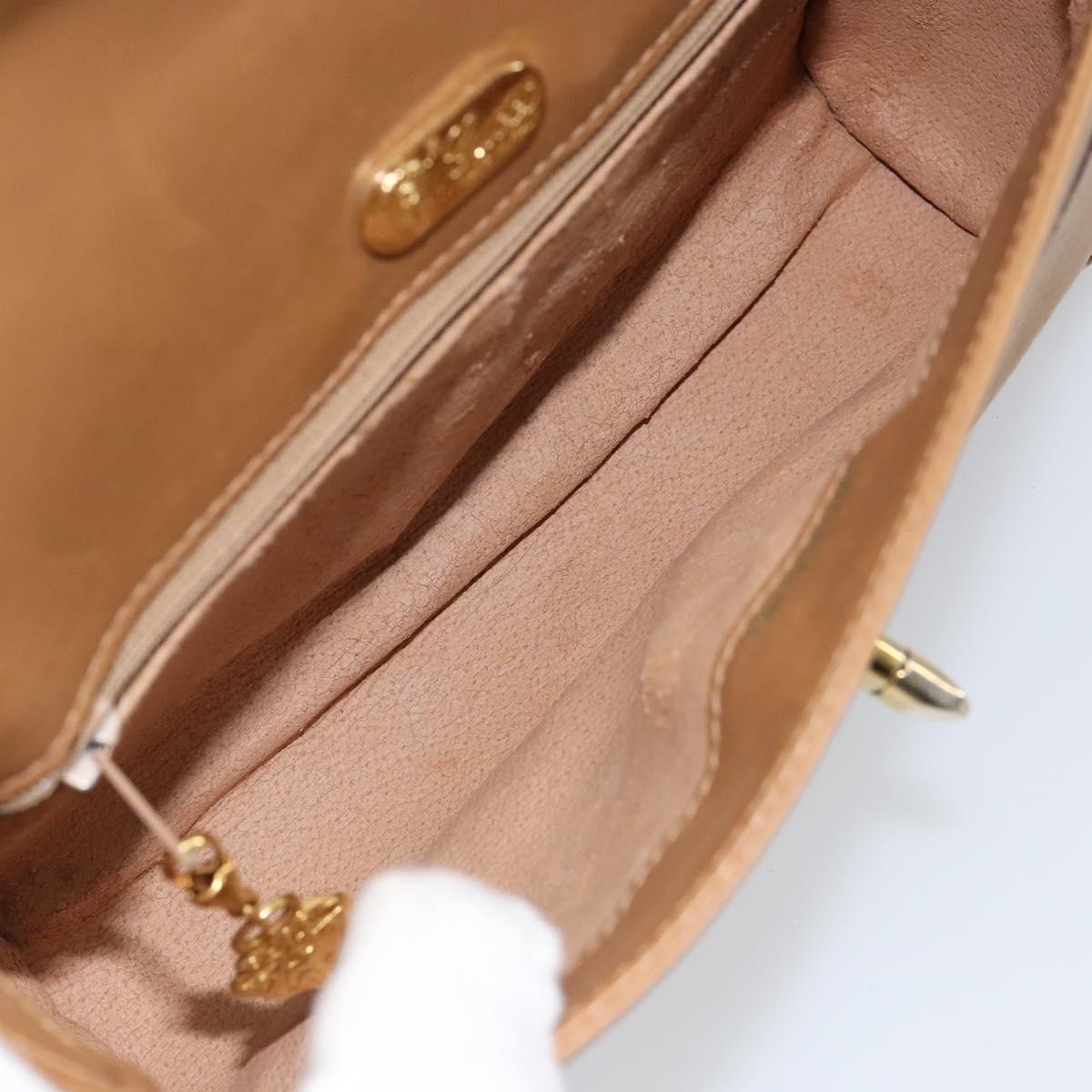 GUCCI Micro GG Supreme Shoulder Bag PVC Beige Gold Auth 150552