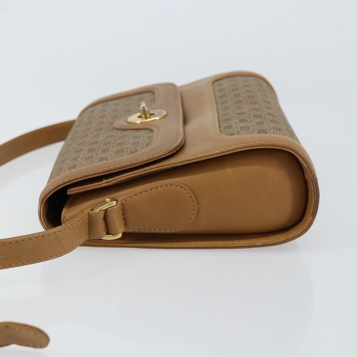 GUCCI Micro GG Supreme Shoulder Bag PVC Beige Gold Auth 150552