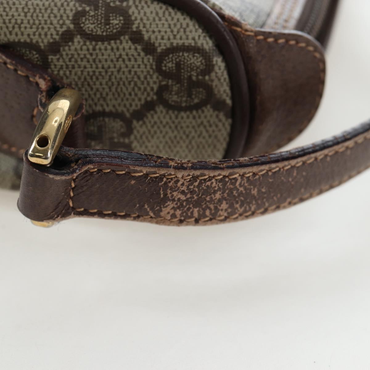 GUCCI GG Supreme Web Sherry Line Bag PVC Beige Gold 001 754 6177 Auth 150554