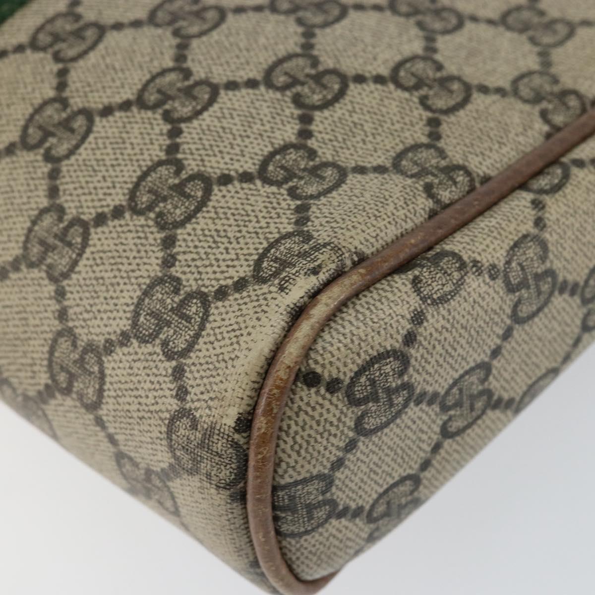 GUCCI GG Supreme Web Sherry Line Clutch Bag PVC Beige 27 004 998 Auth 150555