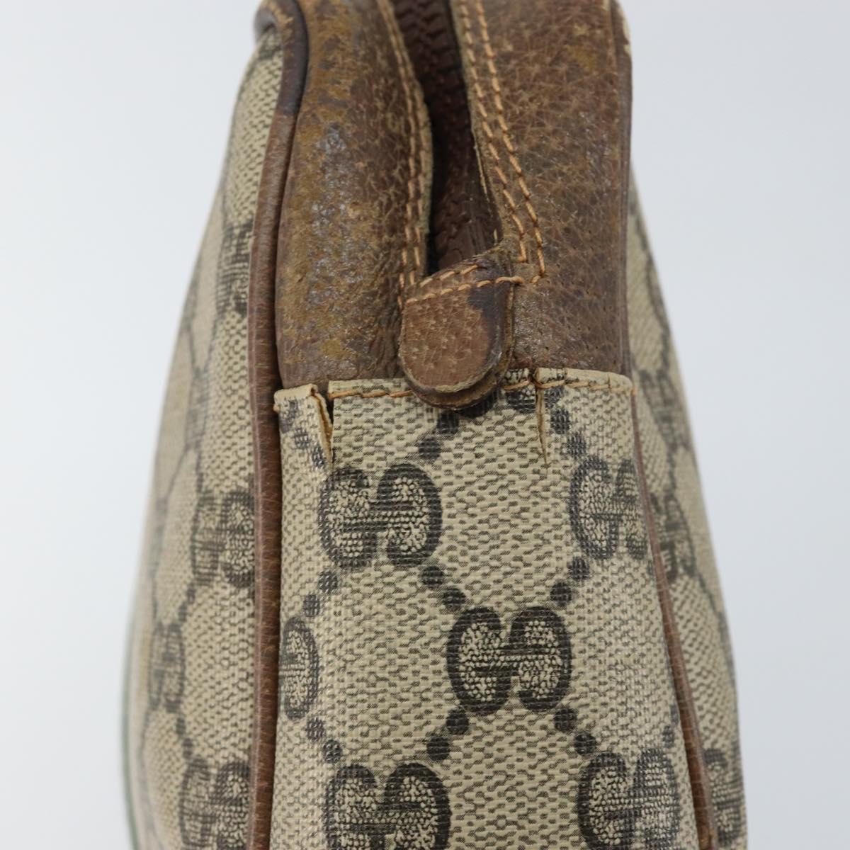 GUCCI GG Supreme Web Sherry Line Clutch Bag PVC Beige 27 004 998 Auth 150555