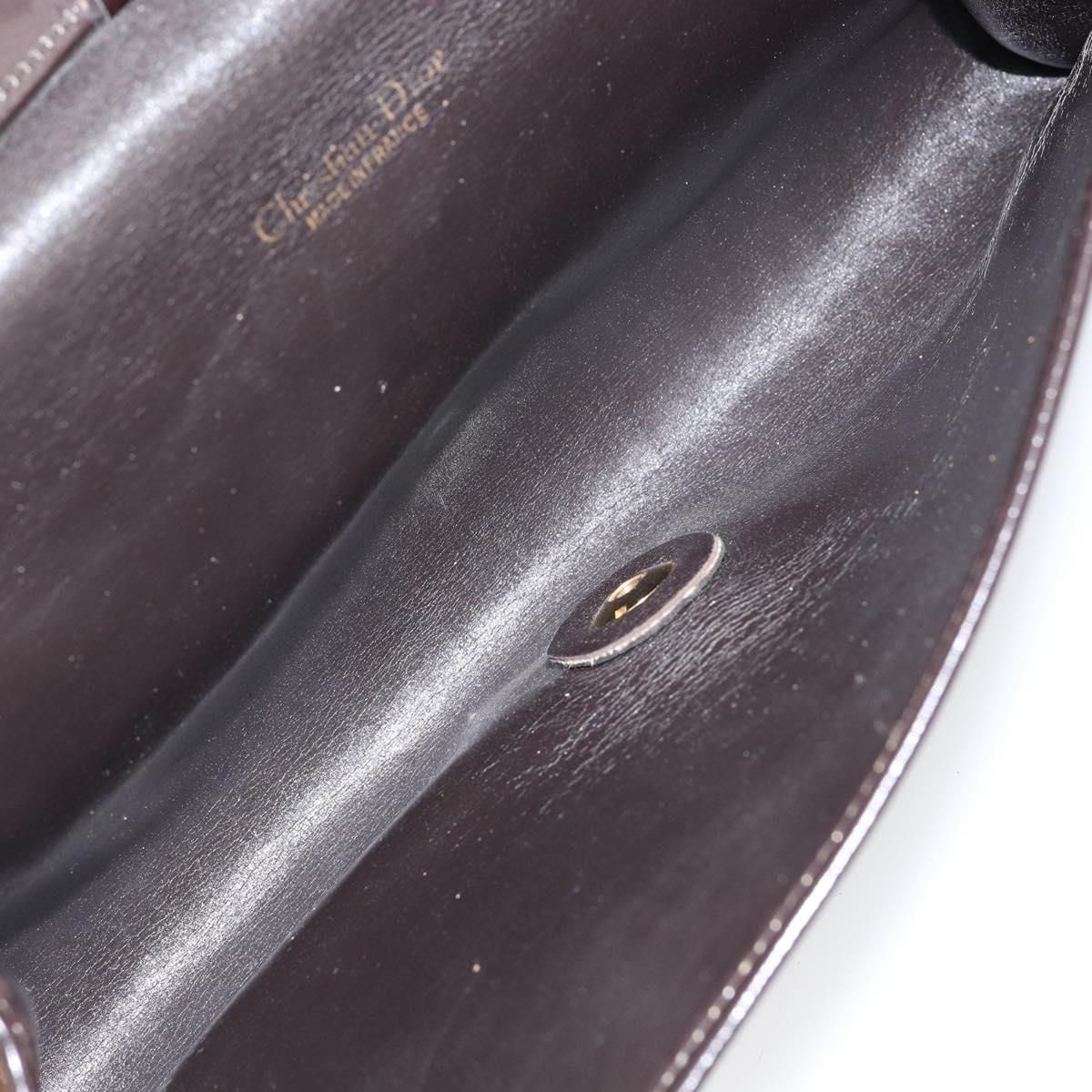 Christian Dior Trotter Canvas Shoulder Bag Beige Gold Auth 150566