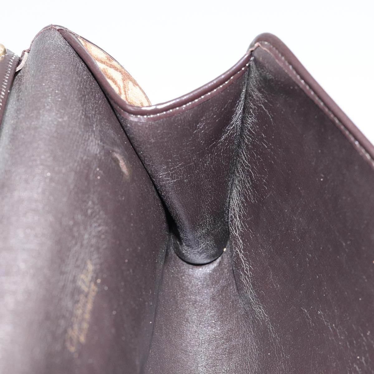 Christian Dior Trotter Canvas Shoulder Bag Beige Gold Auth 150566