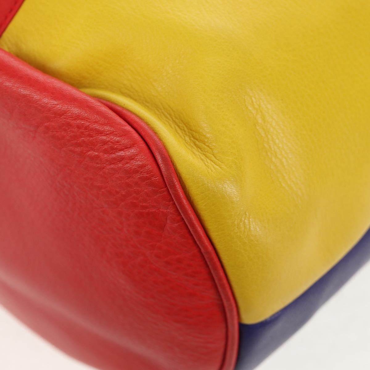 CELINE Shoulder Bag Leather Multicolor Gold Auth 150568