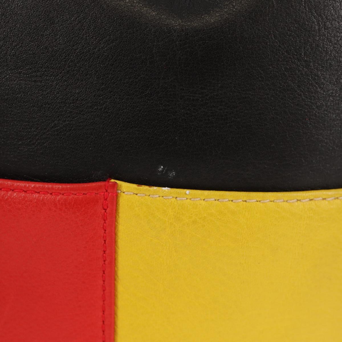 CELINE Shoulder Bag Leather Multicolor Gold Auth 150568