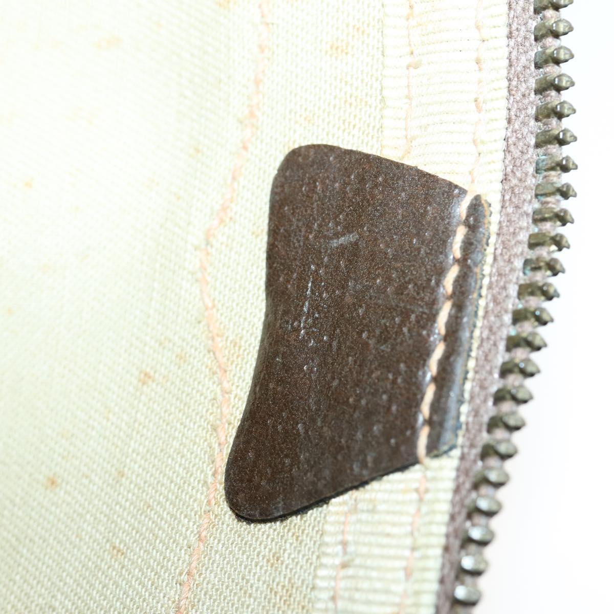 GUCCI GG Supreme Web Sherry Line Boston Bag PVC Beige Gold Auth 150574