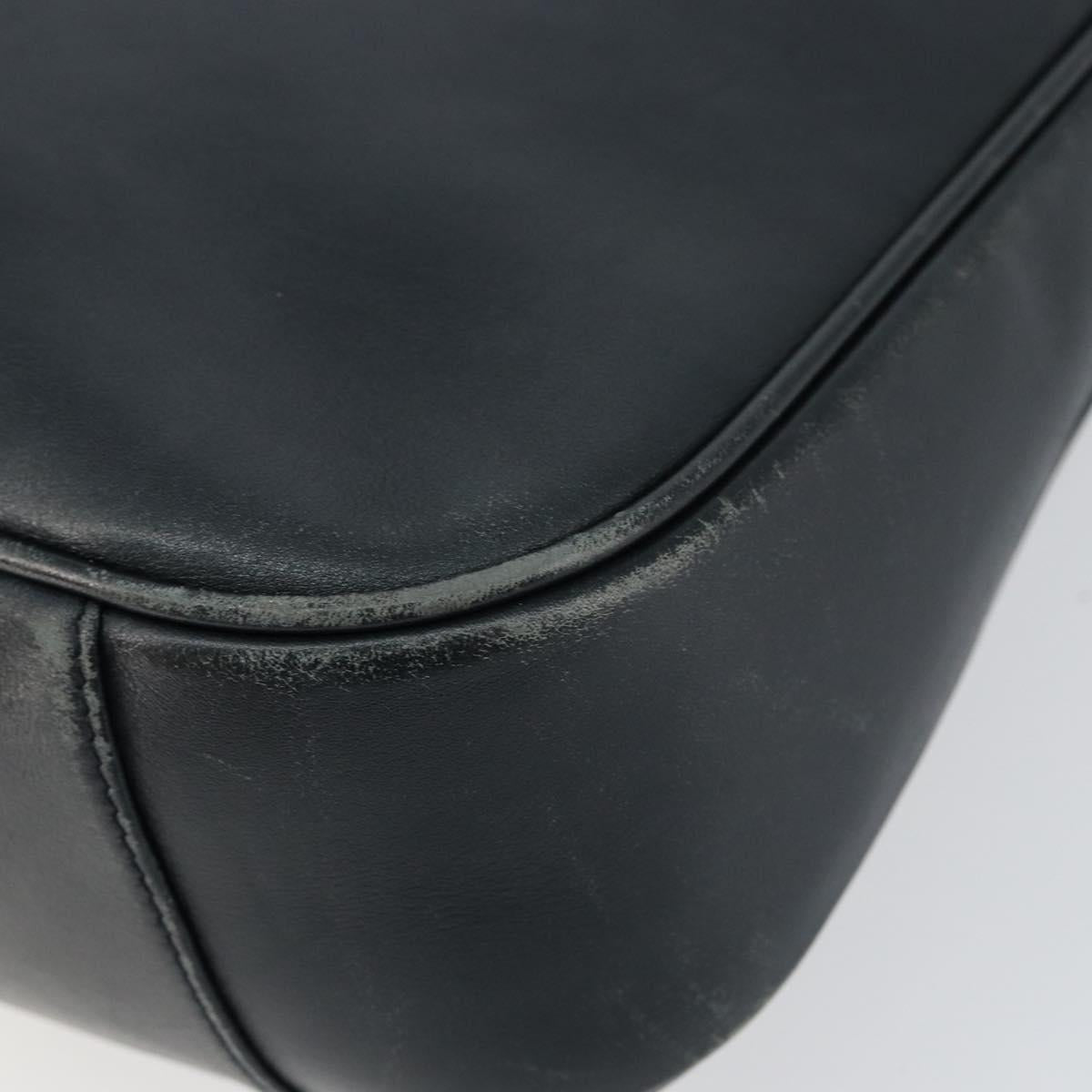 GUCCI Bamboo Hand Bag Leather Black Gold 001 3444 1638 Auth 150577