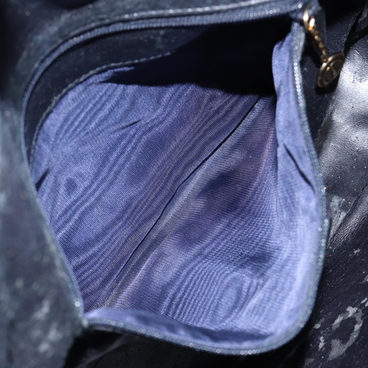 GUCCI Bamboo Hand Bag Leather Black Gold 001 3444 1638 Auth 150577