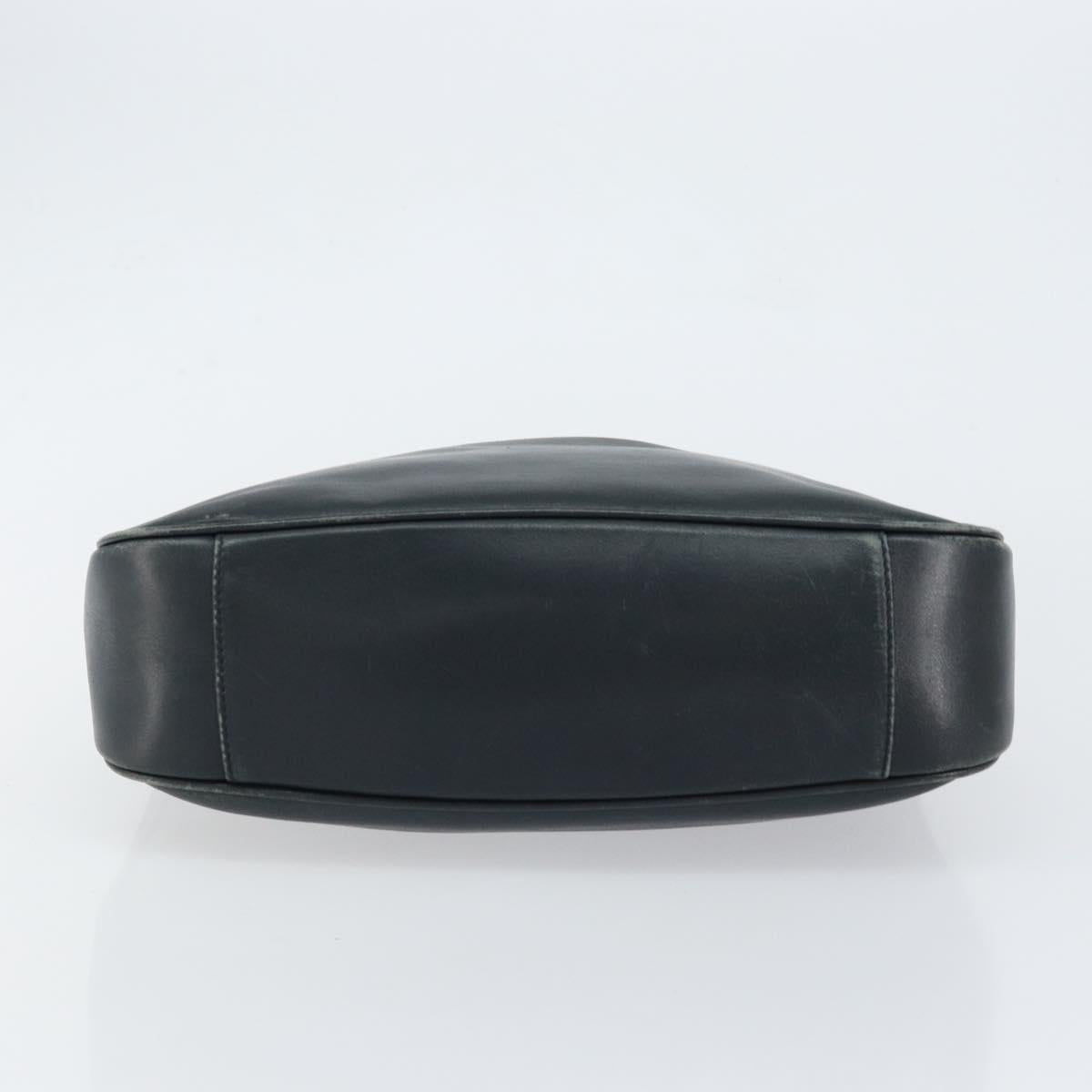 GUCCI Bamboo Hand Bag Leather Black Gold 001 3444 1638 Auth 150577