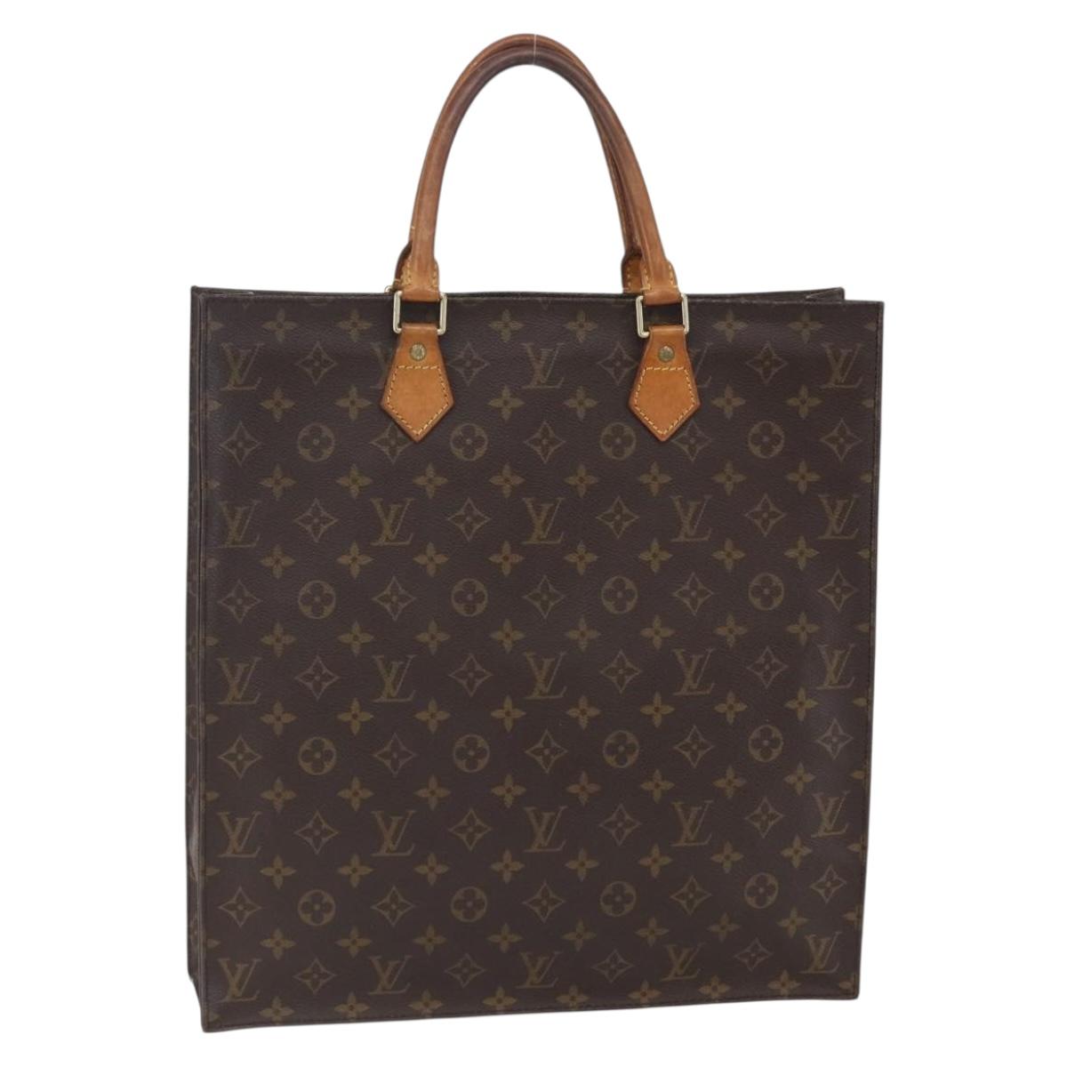 LOUIS VUITTON Monogram Sac Plat Hand Bag M51140 LV Auth 150580