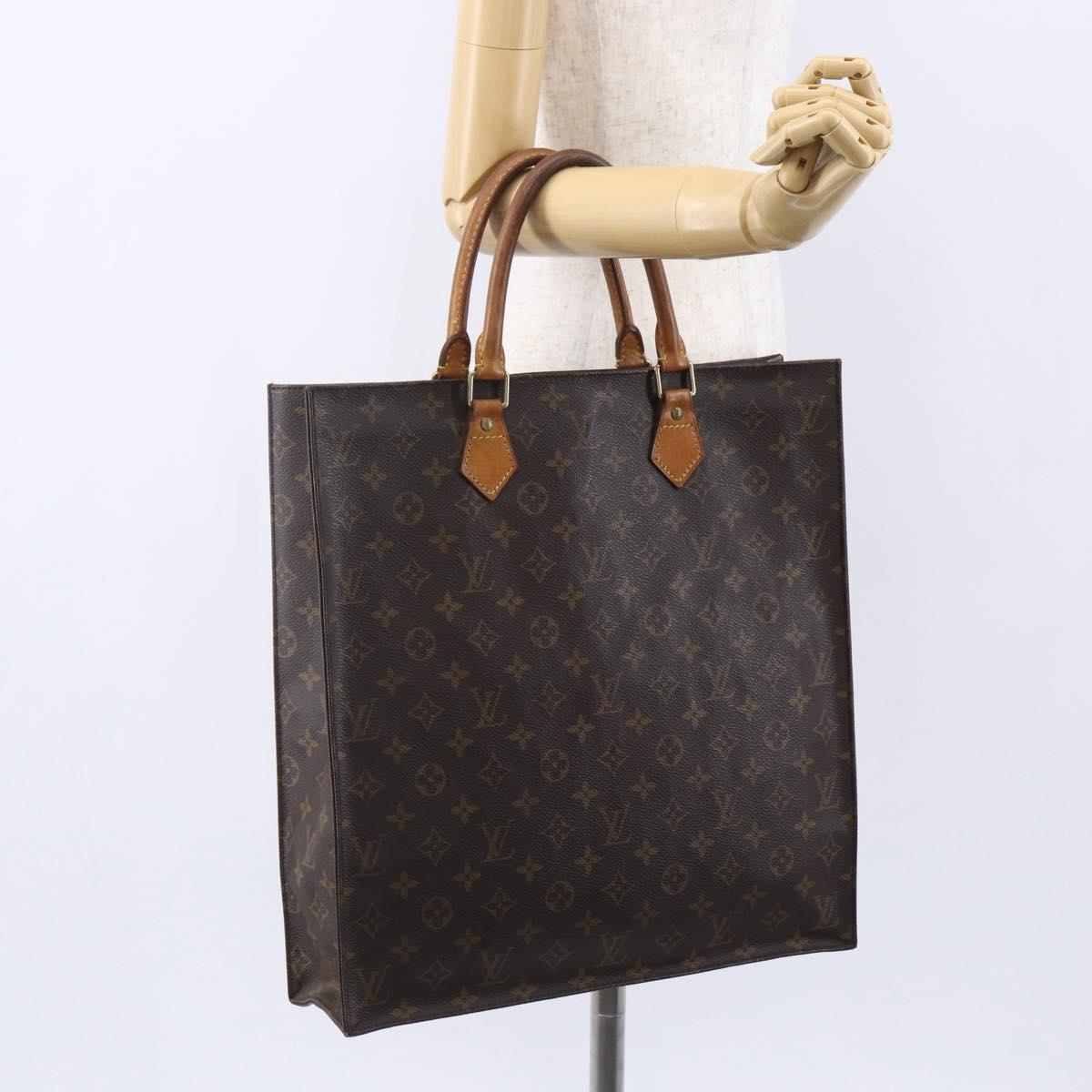 LOUIS VUITTON Monogram Sac Plat Hand Bag M51140 LV Auth 150580