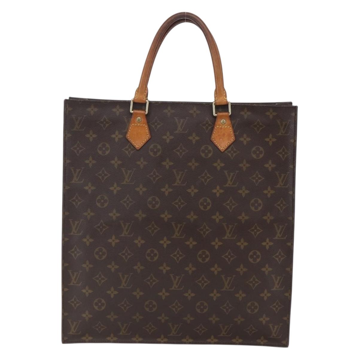 LOUIS VUITTON Monogram Sac Plat Hand Bag M51140 LV Auth 150580