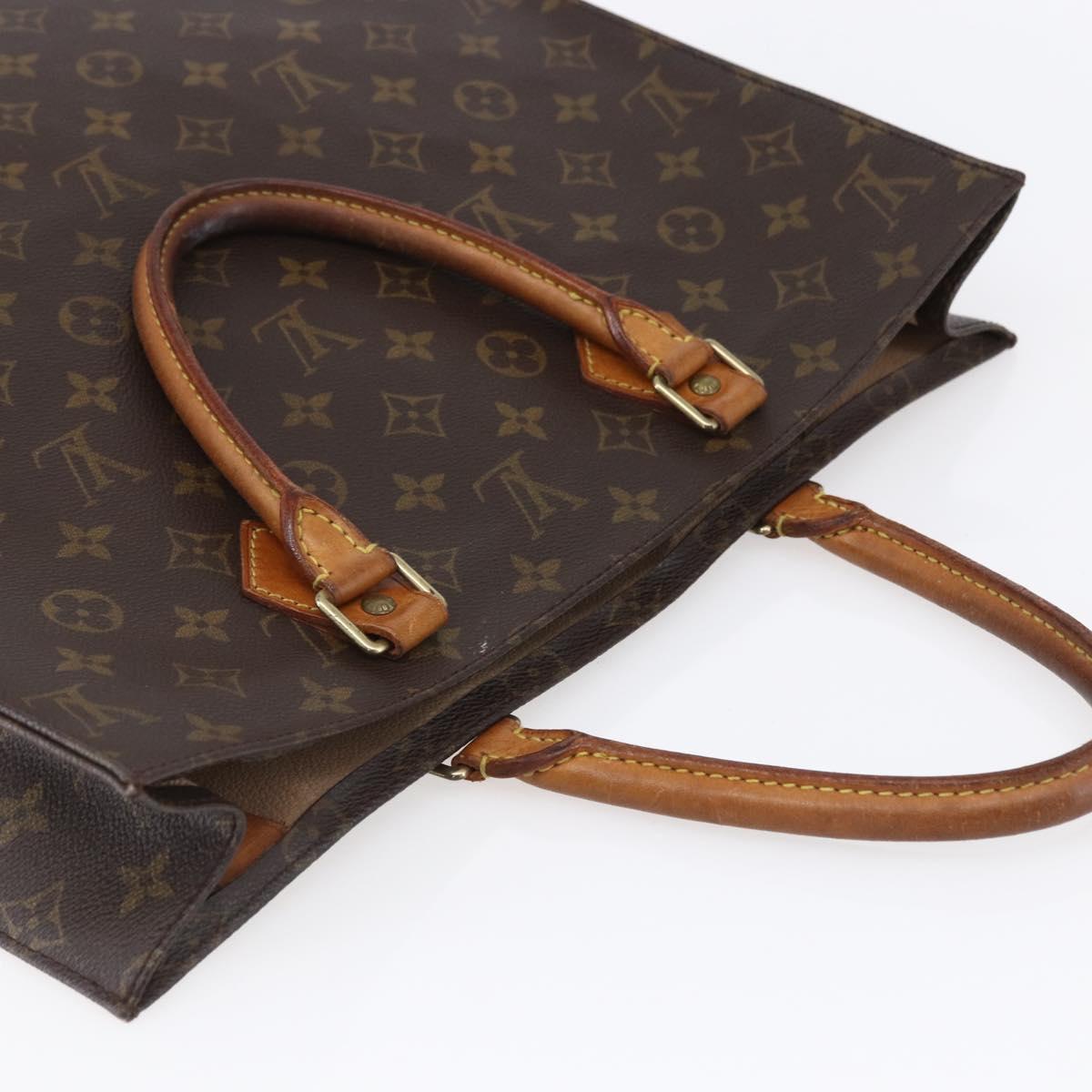 LOUIS VUITTON Monogram Sac Plat Hand Bag M51140 LV Auth 150580