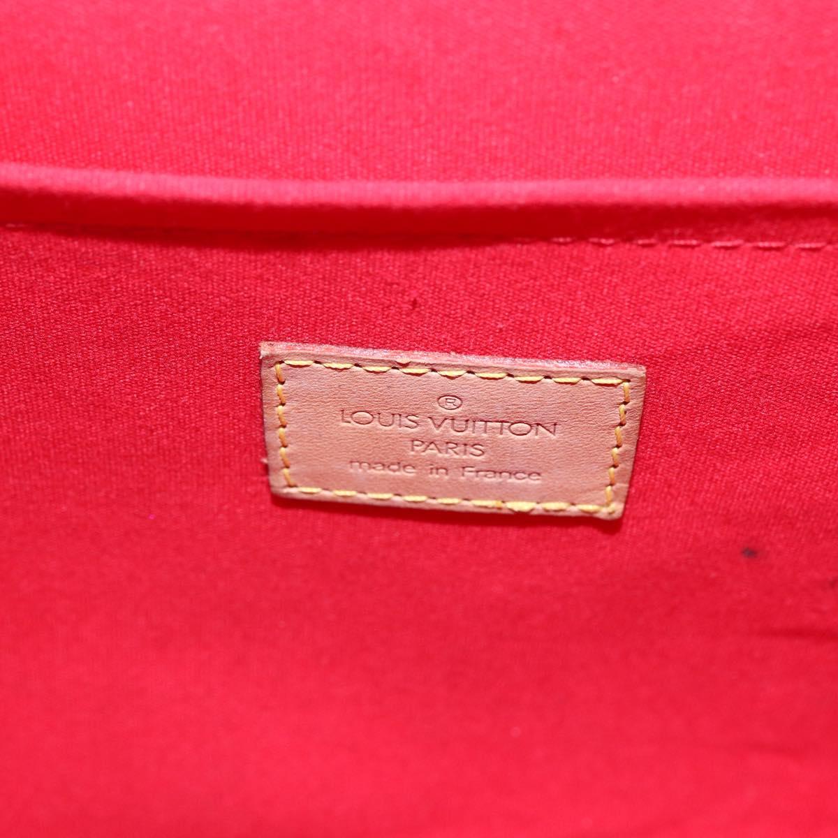 LOUIS VUITTON Monogram Vernis Biscayne Bay GM Bag Rouge M91287 LV Auth 150582