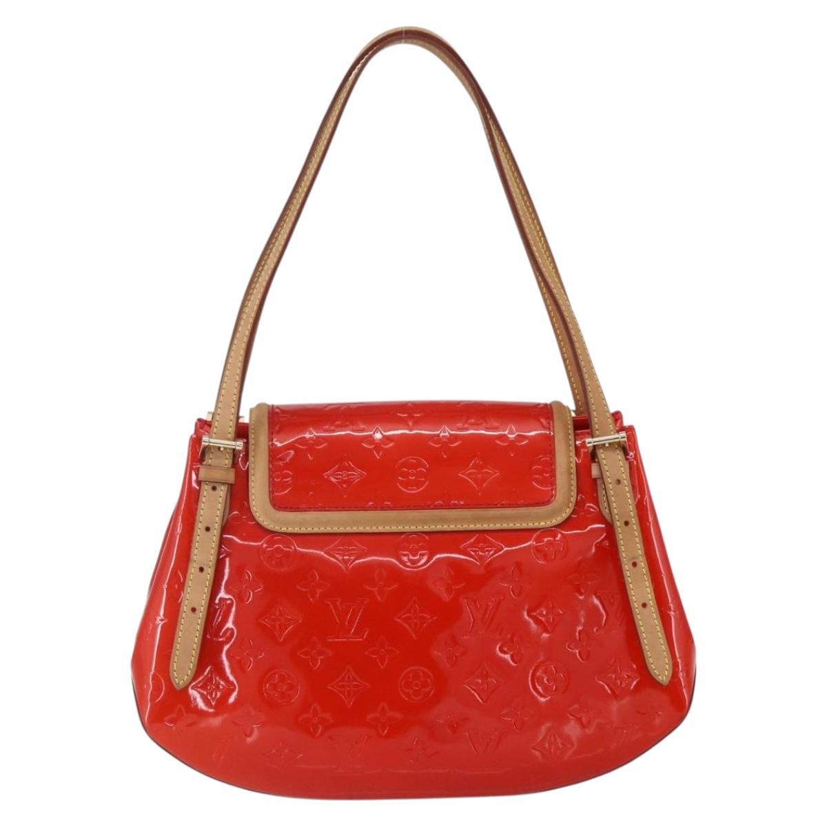 LOUIS VUITTON Monogram Vernis Biscayne Bay GM Bag Rouge M91287 LV Auth 150582