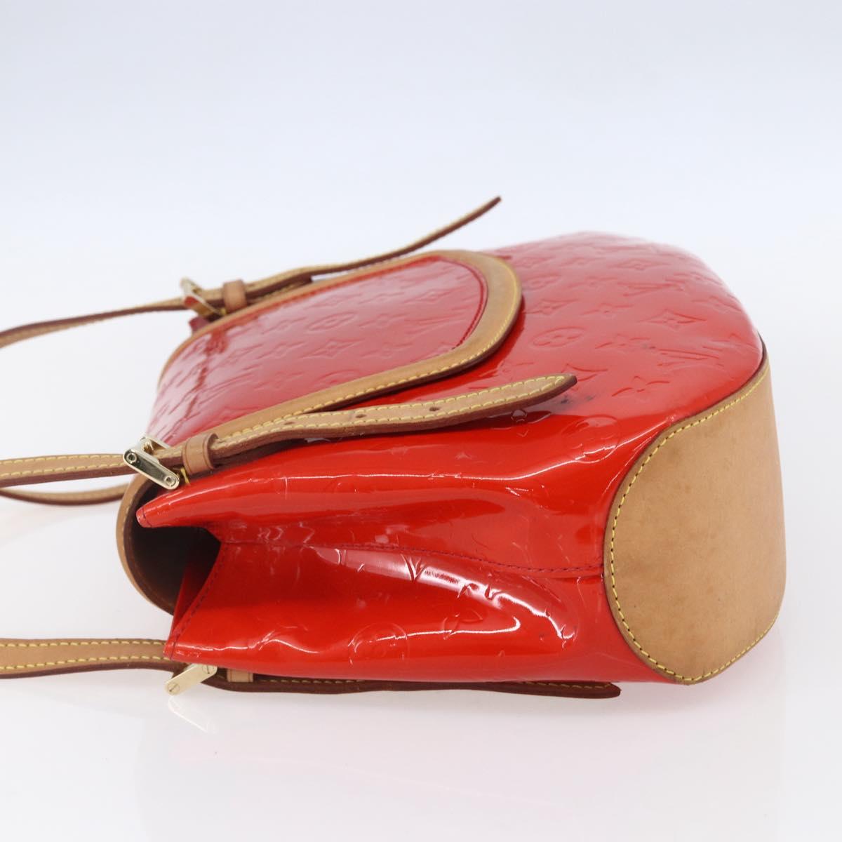 LOUIS VUITTON Monogram Vernis Biscayne Bay GM Bag Rouge M91287 LV Auth 150582