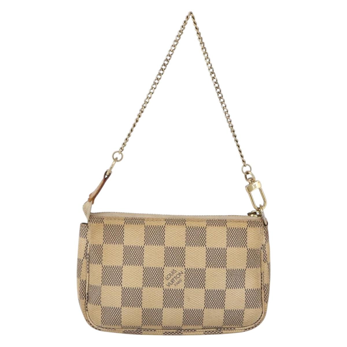 LOUIS VUITTON Damier Azur Mini Pochette Accessoires Pouch N63005 LV Auth 150585