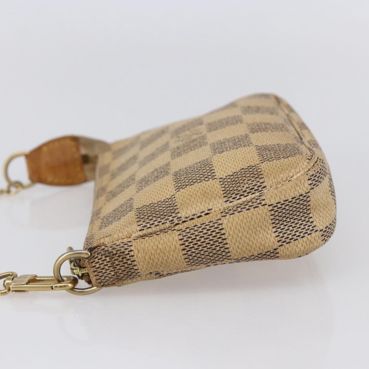 LOUIS VUITTON Damier Azur Mini Pochette Accessoires Pouch N63005 LV Auth 150585