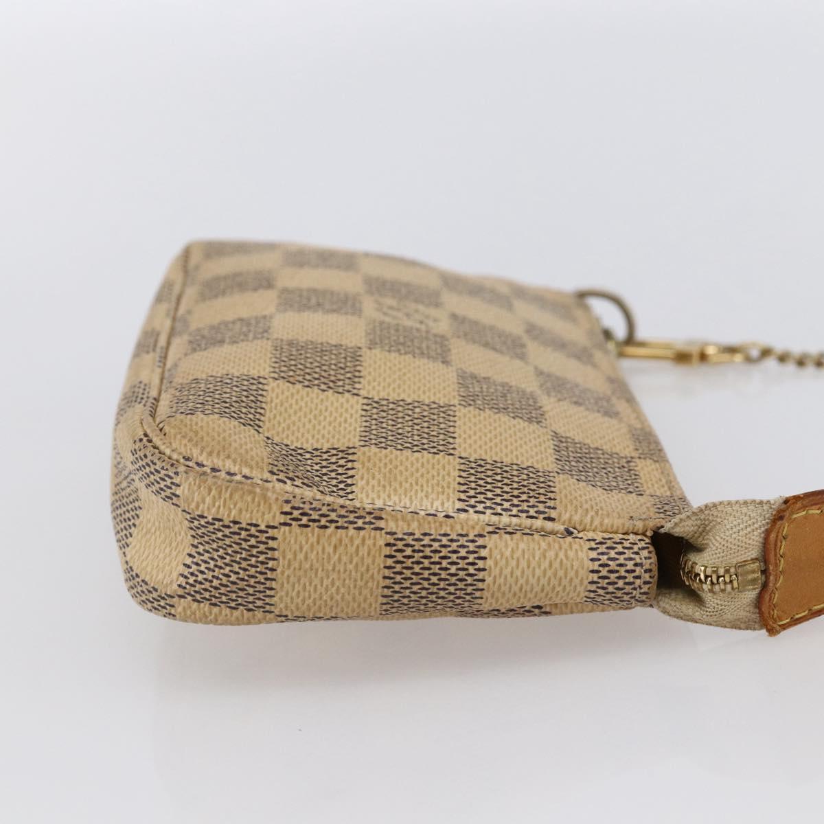 LOUIS VUITTON Damier Azur Mini Pochette Accessoires Pouch N63005 LV Auth 150585