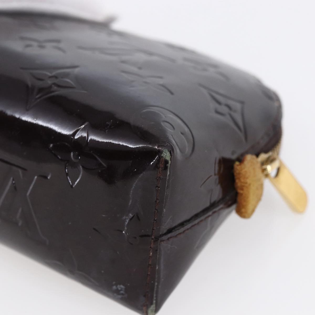 LOUIS VUITTON Vernis Pochette Cosmetic PM Pouch Amarante M91495 LV Auth 150586