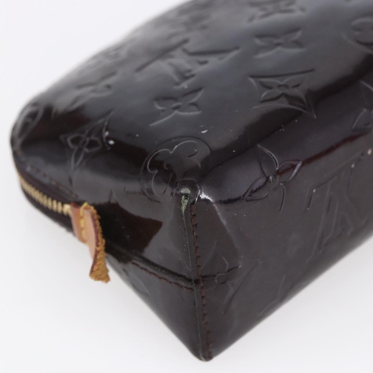 LOUIS VUITTON Vernis Pochette Cosmetic PM Pouch Amarante M91495 LV Auth 150586