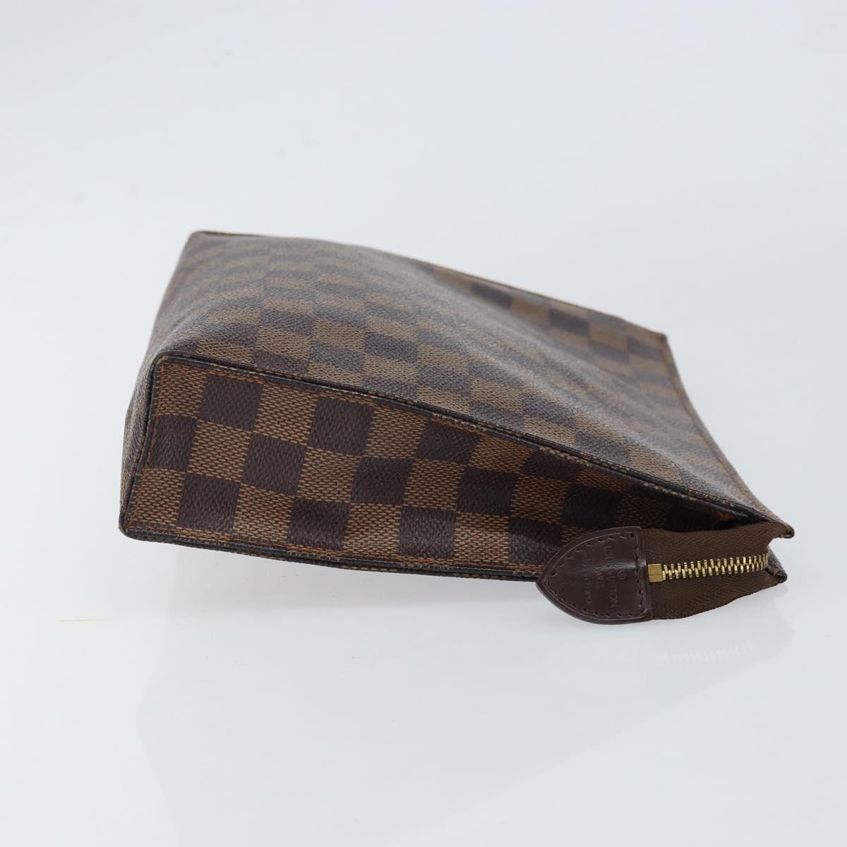 LOUIS VUITTON Damier Ebene Poche Toilette 26 Pouch N47543 LV Auth 150587