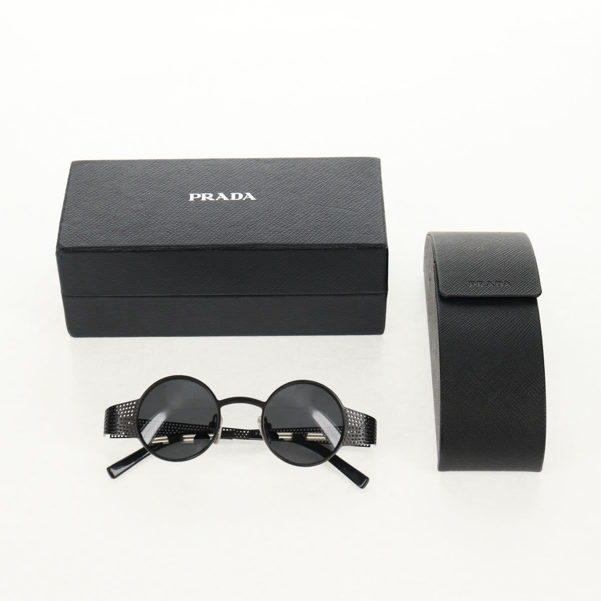 PRADA Sunglasses metal Black SPR511 Auth 150604V