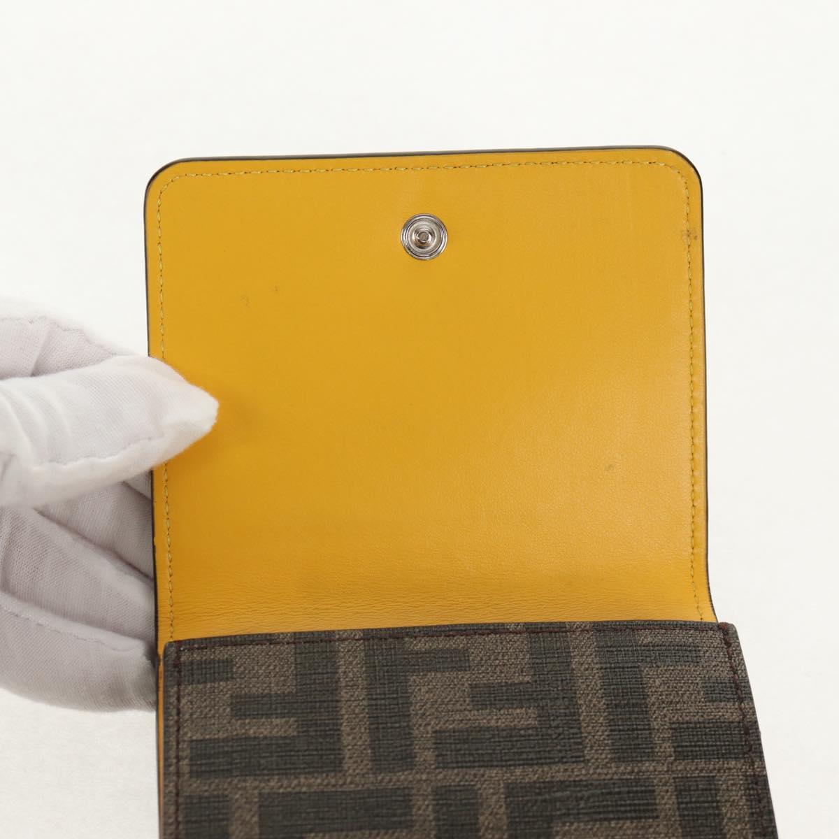 FENDI Zucca Canvas Compact Wallet PVC FENDI x FRGMT x POKMON Black Auth 150605M