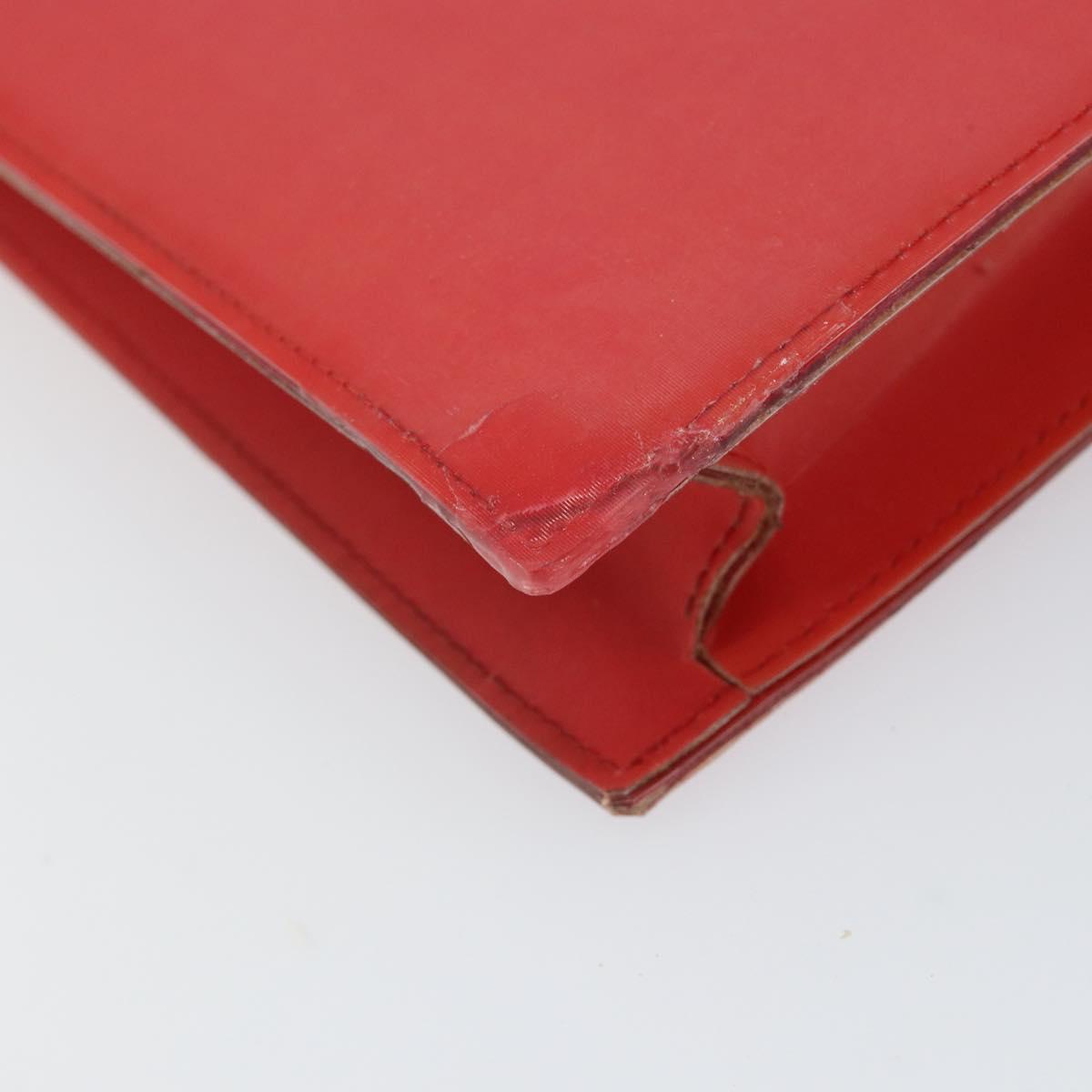 CHANEL Chain Shoulder Bag Vinyl Red Silver CC Auth 150609