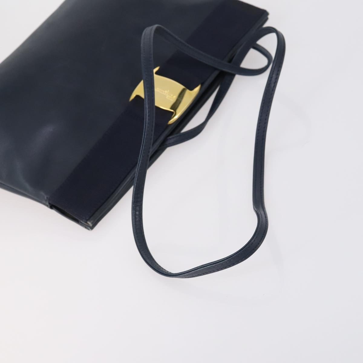 Salvatore Ferragamo Gucci GG Supreme Bag PVC Leather 2 Set Beige Navy Auth 150618