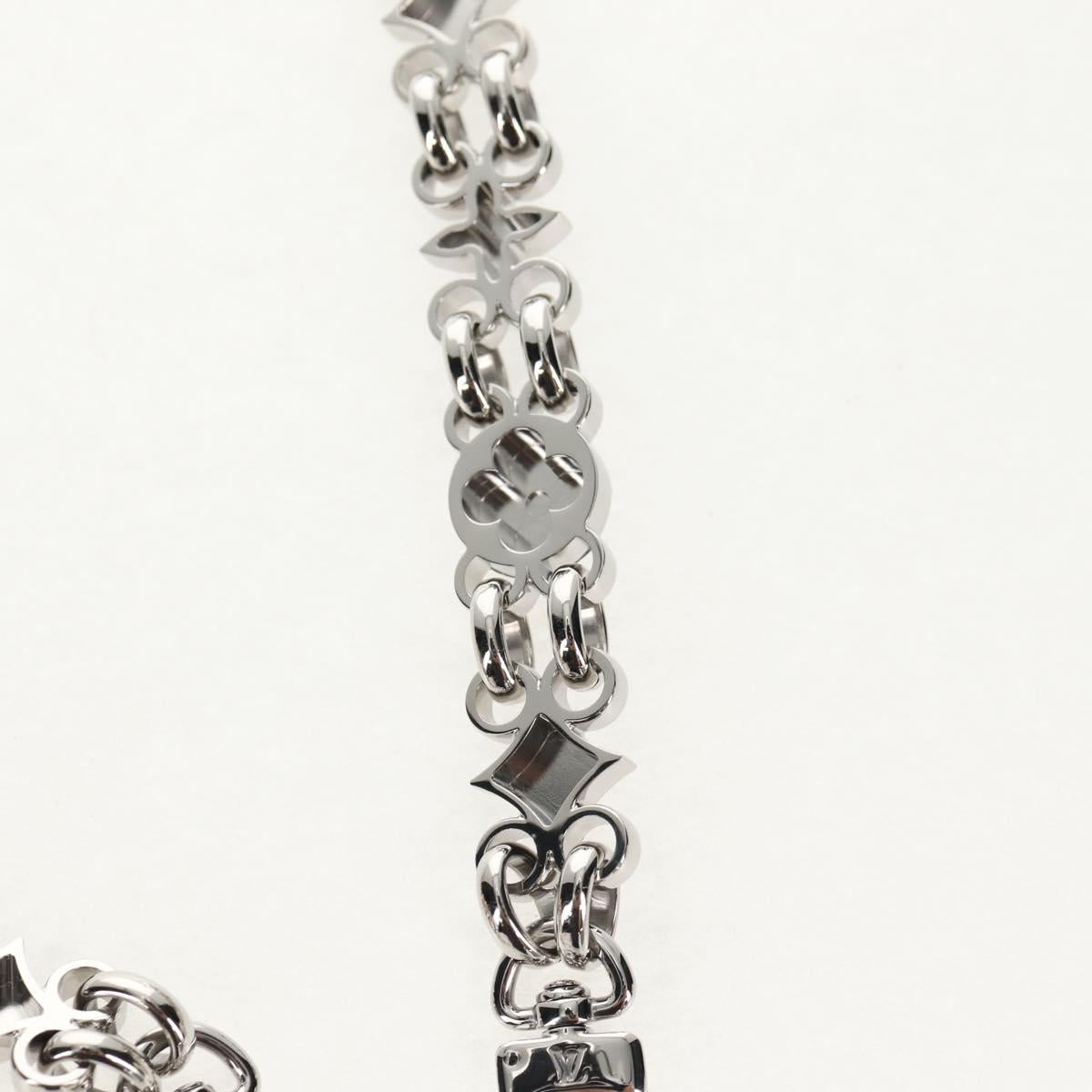 LOUIS VUITTON Chain Shoulder Strap metal 25.6"" Silver LV Auth 150633M